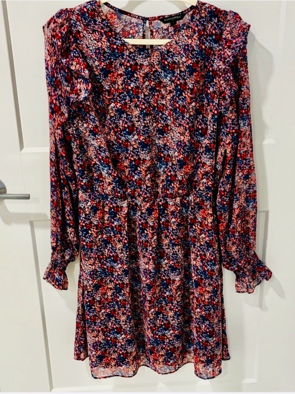 Banana Republic Multicolor Floral Long-Sleeve Mini Dress